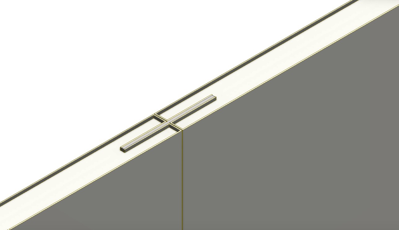 Orthographic view of IndiaMarine 22 mm wall panels connected with a spline plate